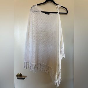 Lane Bryant White Sweater Poncho in One Size
